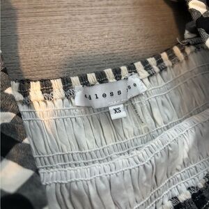 Alessia Black and White Striped Top